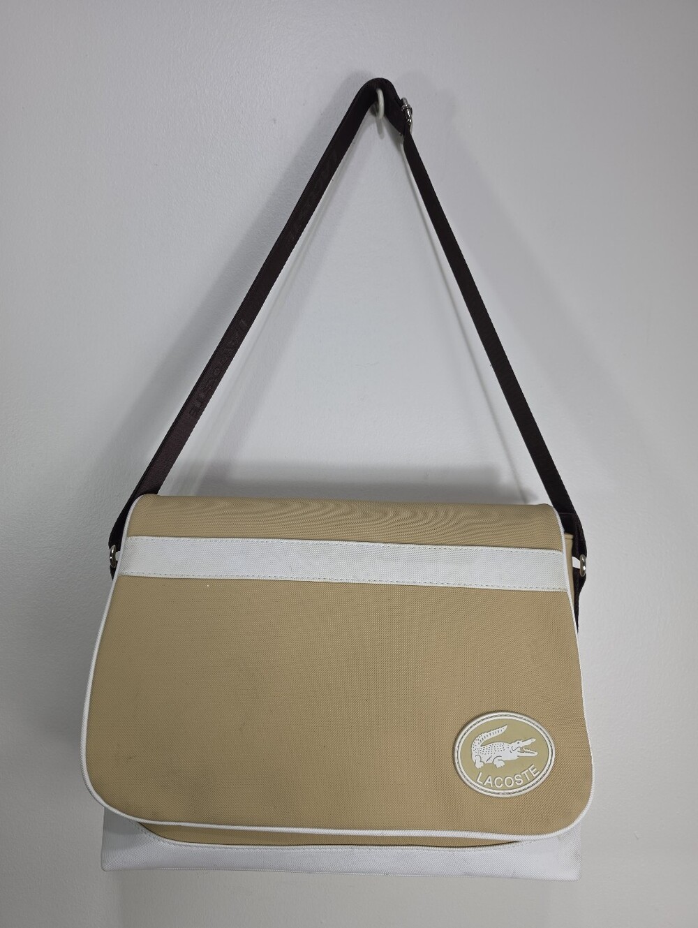 Lacoste Men's Beige Messenger Bag